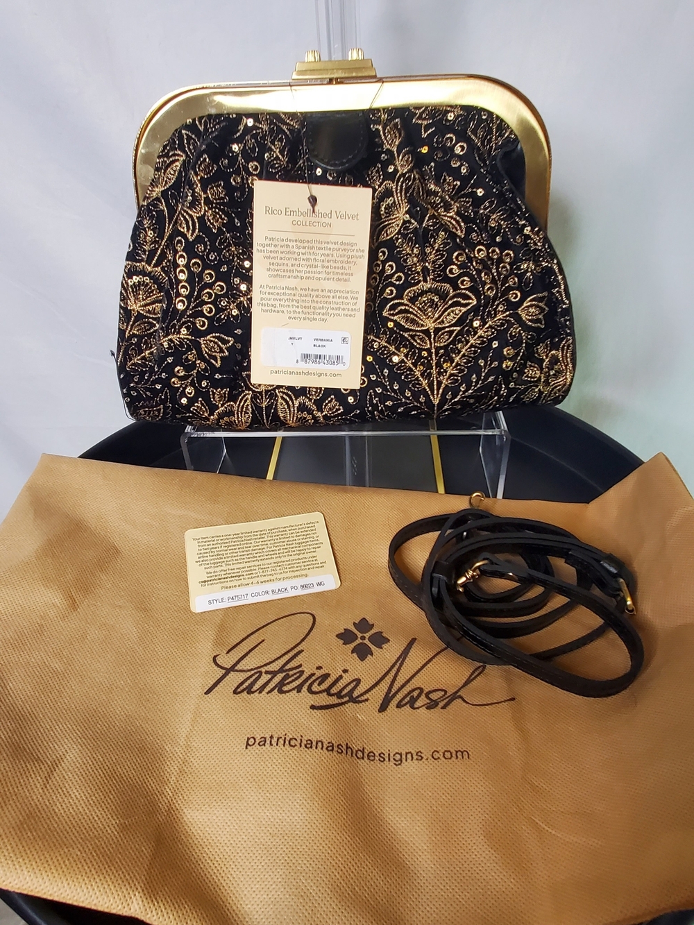 Patricia Nash Verbania Velvet Frame Bag/Clutch